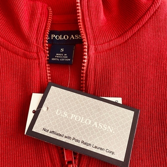 NEW US Polo Association Red Sweatshirt Big Pony Long Sleeve Pull On Small - Picture 4 of 5